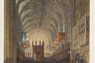 Interior of St George's Chapel, Windsor Castle,  from 'Royal Residences', by Thomas Sutherland, published by William Henry Pyne, 1819 © Alamy / © Royal Collection Enterprises Limited 2026