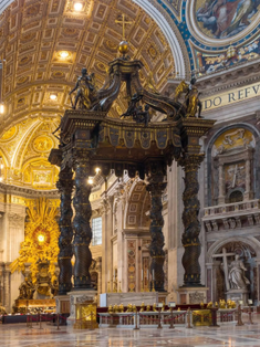 St Peter's Baldacchino, by Bernini, cast and installed 1623-1634 © St Peter's Basilica, Vatican City