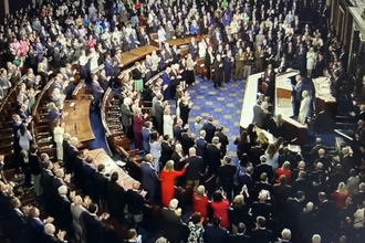 King Charles receives one of many standing ovations during his address to Congress