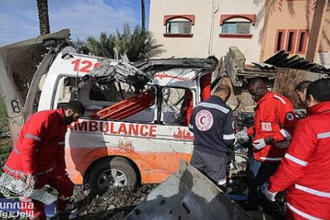 Bombed ambulance - Image UNRWA