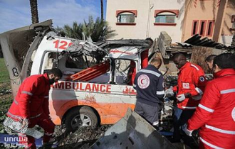 Bombed ambulance - Image UNRWA