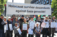 Holocaust survivor descendants at a recent demonstration in London