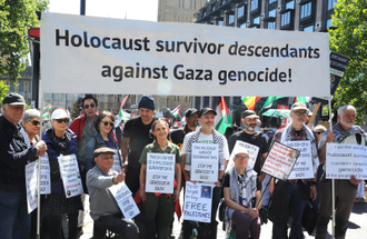 Holocaust survivor descendants at a recent demonstration in London