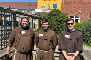 Franciscan Frs Roberto 'Tito' Serrano, Jason Damon and Yusuf Bagh