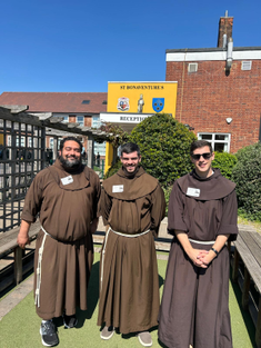 Franciscan Frs Roberto 'Tito' Serrano, Jason Damon and Yusuf Bagh