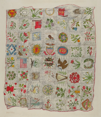 Friendship Quilt, Painting by Florence Truelson, 1937, © National Gallery of Art, Washington DC