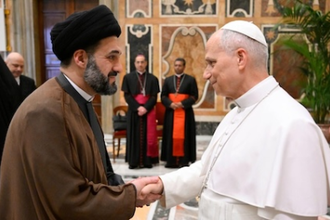 Pope greets conference participant