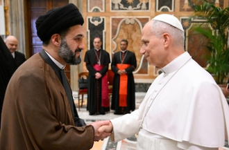Pope greets conference participant
