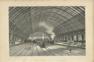 The Midland Railways Station, St  Pancras, 1880,  chromolithograph on paper  © Alamy