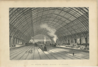 The Midland Railways Station, St  Pancras, 1880,  chromolithograph on paper  © Alamy