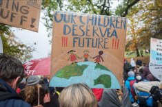 Banners at the Glasgow COP26, 6 November 2021. Photo: Albin Hillert/Life on Earth