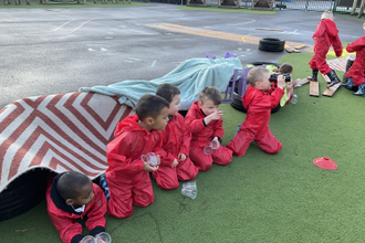 Pupils in their bird hides