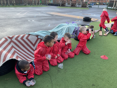 Pupils in their bird hides