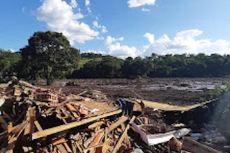 Brumadinho Dam, Brazil  - toxic sludge covered homes, farmland, livestock and people.