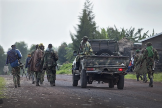 M23 fighters loyal to Rwanda move along road to Goma, DRC (© MONUSCO/Sylvain Liechti)