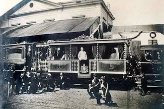 Pope Pius IX in a papal train, Photograph taken in 1862, Daguerrotype © Wikimedia