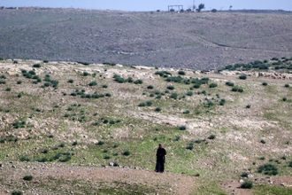 Bedouin tribal land overlooked by illegal settlement