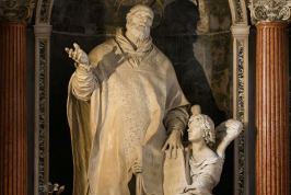 Saint Philip Neri,  Sculpture by Alessandro Algardi, carved marble, gilt-bronze halo  © Santa Maria in Vallicella, Rome