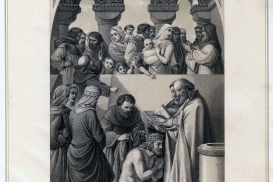 Baptism of Æthelberht, King of Kent, by St Augustine of Canterbury, 597, engraving based on painting by William Dyce RA by R Anderson, 1870 © Alamy