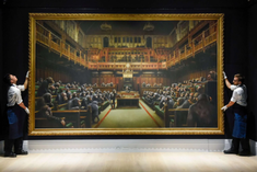 Devolved Parliament by Banksy,  2009 . © Banksy, Alamy, Sotheby's, Oct 2019, sold £9,879,500