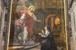 Saint Peter's Basilica, Rome, Altar of the Sacred Heart, mosaic. The painting for the mosaic was by Carlo Muccioli in 1919-20.Wiki Image