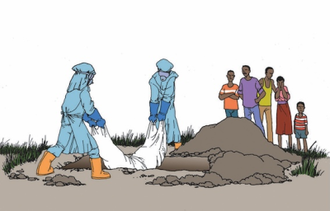 Ebola illustration: safe burial. Image: CDC Global