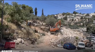 Bulldozers smash fence and demolish orchard