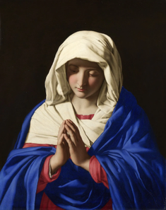 The Virgin in Prayer by Giovanni Battista Salvi da Sassoferrato, Painted 1640-1650 © National Gallery, London, UK