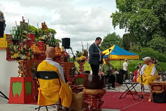 James Holland from Westminster Interfaith, offered a prayer for peace during the service