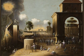 Narrow road of virtue and wide road of sin, by Jan Christiaensz Micker, 1650, oil on oak panel © National Museum, Warsaw