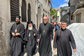 Patriarch Theophilos III and Cardinal Pizzaballa. Photo: HPC of Church Affairs in Palestine