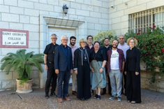 Archbishop Sarah Mullally with members of Rabbis For Human Rights and Sabeel, at St George's College in Jerusalem. Image: RHR