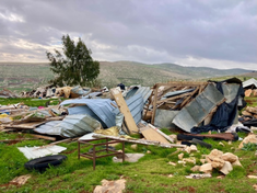 Homes completely destroyed by settlers