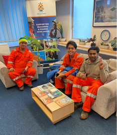 Crew on a recent visit to Stella Maris Seafarers Centre in Hull