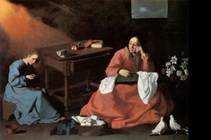 Francisco de Zurbaran, Christ and the Virgin in the House at Nazareth circa 1640 (c) Szepmuveszeti Museum of Fine Arts Budapest
