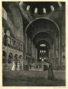 Interior of Westminster Cathedral during construction, 1902. Based on a drawing by Holland Tringham ©Walker Art Library/Alamy Stock Photo