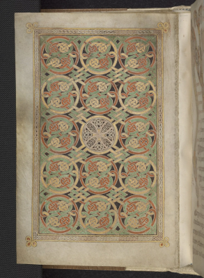 Book of Durrow, folio f.85 v Illuminated manuscript gospel book, circa 700 AD, ink, gold on vellum © Library of Trinity College, Dublin