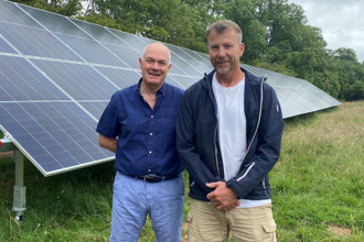 Fr John Boles with Steve Roddy, Buildings and Grounds Manager for the Columbans in Britain who has overseen the solar panel project