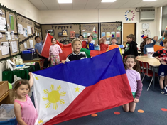 Sea of flags at St Aelred's