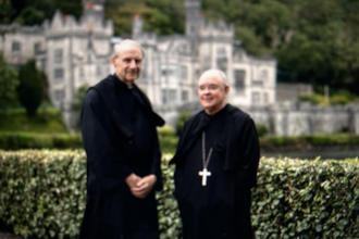 Abbot Christopher Jamison OSB and Dom Robert Igo OSB at Kylemore Abbey. Image: EBC