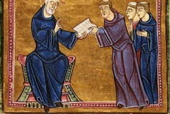 Saint Benedict delivering his rule to the monks of his order