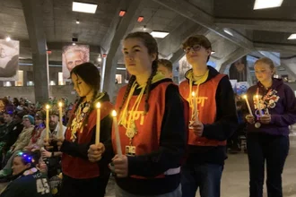 Mass in Underground Basilica. Pic: Ellen Teague