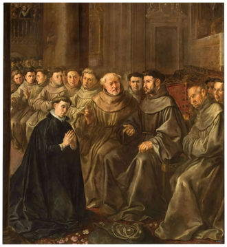 St Bonaventure receiving the Habit from St Francis by Francisco de Herrera the Elder, 1628 ©Museo Nacional del Prado, Madrid