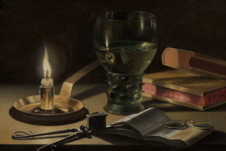 Still Life with Lighted Candle, painted by Pieter Claesz, 1627, Oil on panel © Mauritshuis, The Hague, Netherlands.
