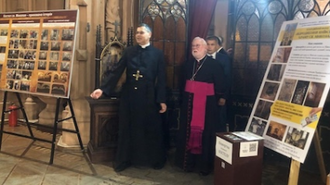Fr Pavlo Vyshkovsky welcomed Archbishop Paul Gallagher to St Nicholas Church