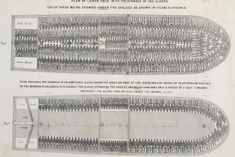 British slave ship Brookes 1788 had shelves 2'7" high for holding 292 'Women, Boys and Men'.