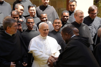 Pope with his Augustinian confreres