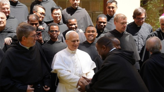 Pope with his Augustinian confreres