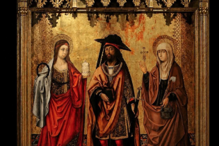 St Lazarus with his sisters Martha and Mary Master of Perea Valencian School © Lazaro Galdiano Museum, Madrid