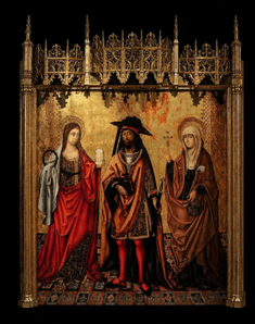 St Lazarus with his sisters Martha and Mary Master of Perea Valencian School © Lazaro Galdiano Museum, Madrid
